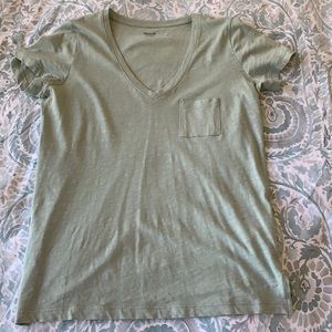 XXS Madewell Soft Mint V-Neck Short Sleeve Tee Top